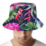 Hawaiian Tropical Birds Pattern Print Bucket Hat