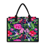 Hawaiian Tropical Birds Pattern Print Canvas Tote Bag