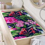 Hawaiian Tropical Birds Pattern Print Changing Pad Cover