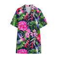 Hawaiian Tropical Birds Pattern Print Cotton Hawaiian Shirt