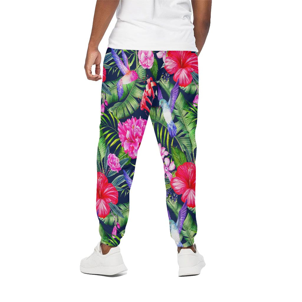 Hawaiian Tropical Birds Pattern Print Cotton Pants