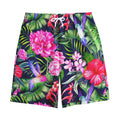 Hawaiian Tropical Birds Pattern Print Cotton Shorts