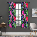 Hawaiian Tropical Birds Pattern Print Grommet Curtain Panels