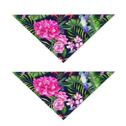 Hawaiian Tropical Birds Pattern Print Dog Bandana
