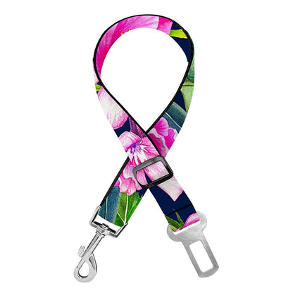 Hawaiian Tropical Birds Pattern Print Dog Seat Belt