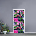 Hawaiian Tropical Birds Pattern Print Door Sticker