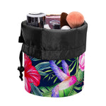 Hawaiian Tropical Birds Pattern Print Drawstring Makeup Bag