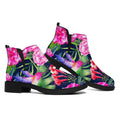 Hawaiian Tropical Birds Pattern Print Flat Ankle Boots