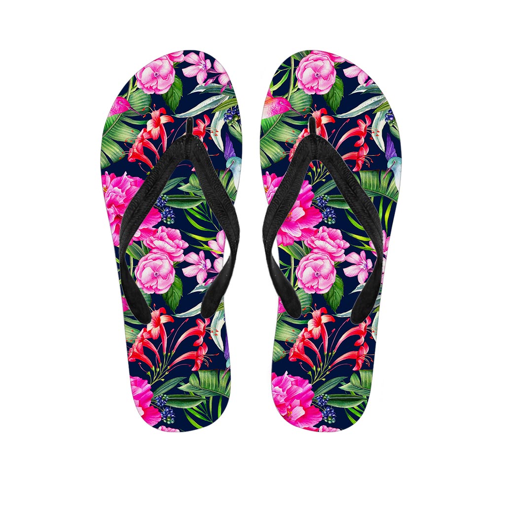 Hawaiian Tropical Birds Pattern Print Flip Flops