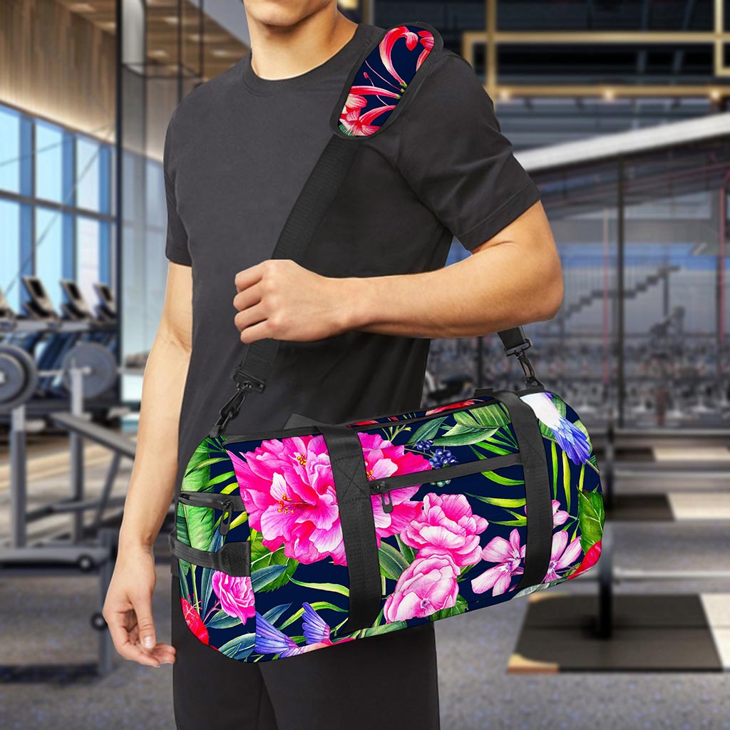 Hawaiian Tropical Birds Pattern Print Gym Bag