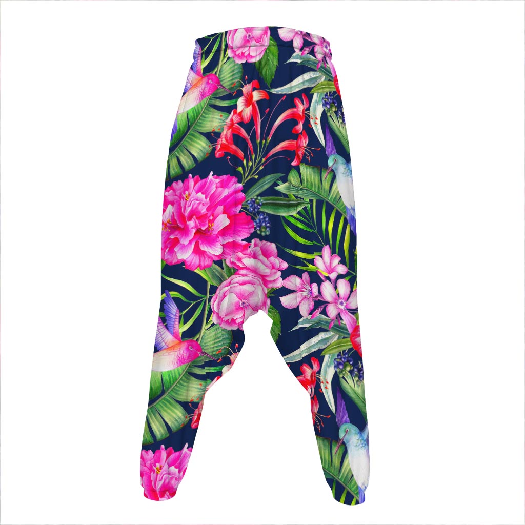 Hawaiian Tropical Birds Pattern Print Hammer Pants