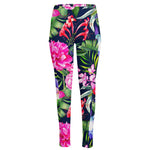 Hawaiian Tropical Birds Pattern Print High-Waisted Pocket Leggings