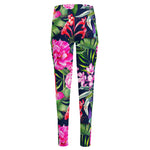 Hawaiian Tropical Birds Pattern Print High-Waisted Pocket Leggings