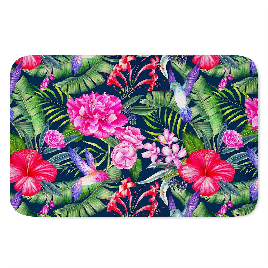 Hawaiian Tropical Birds Pattern Print Indoor Door Mat