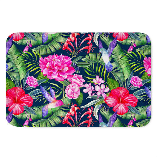 Hawaiian Tropical Birds Pattern Print Indoor Door Mat