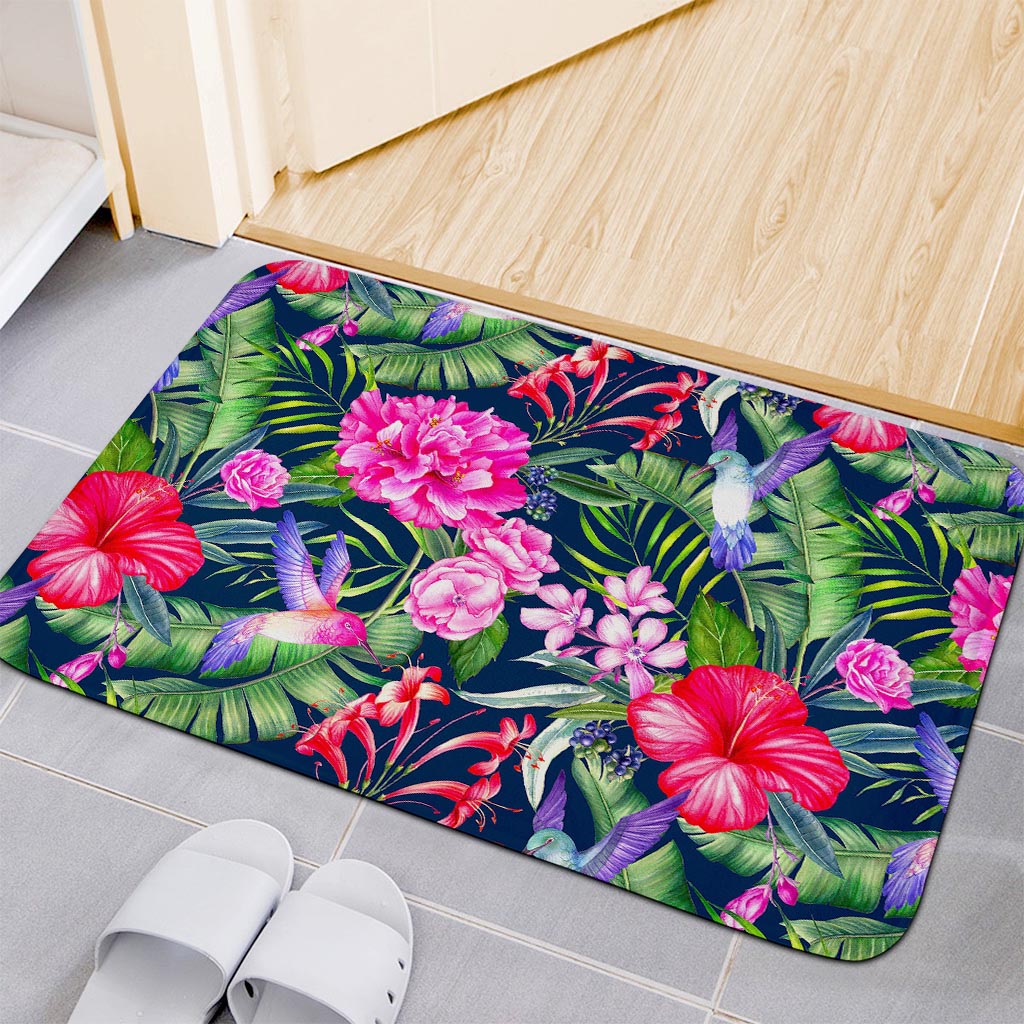 Hawaiian Tropical Birds Pattern Print Indoor Door Mat
