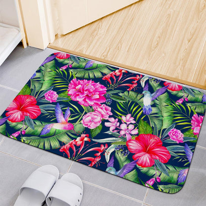 Hawaiian Tropical Birds Pattern Print Indoor Door Mat