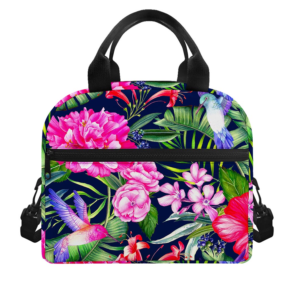 Hawaiian Tropical Birds Pattern Print Insulated Lunch Bag