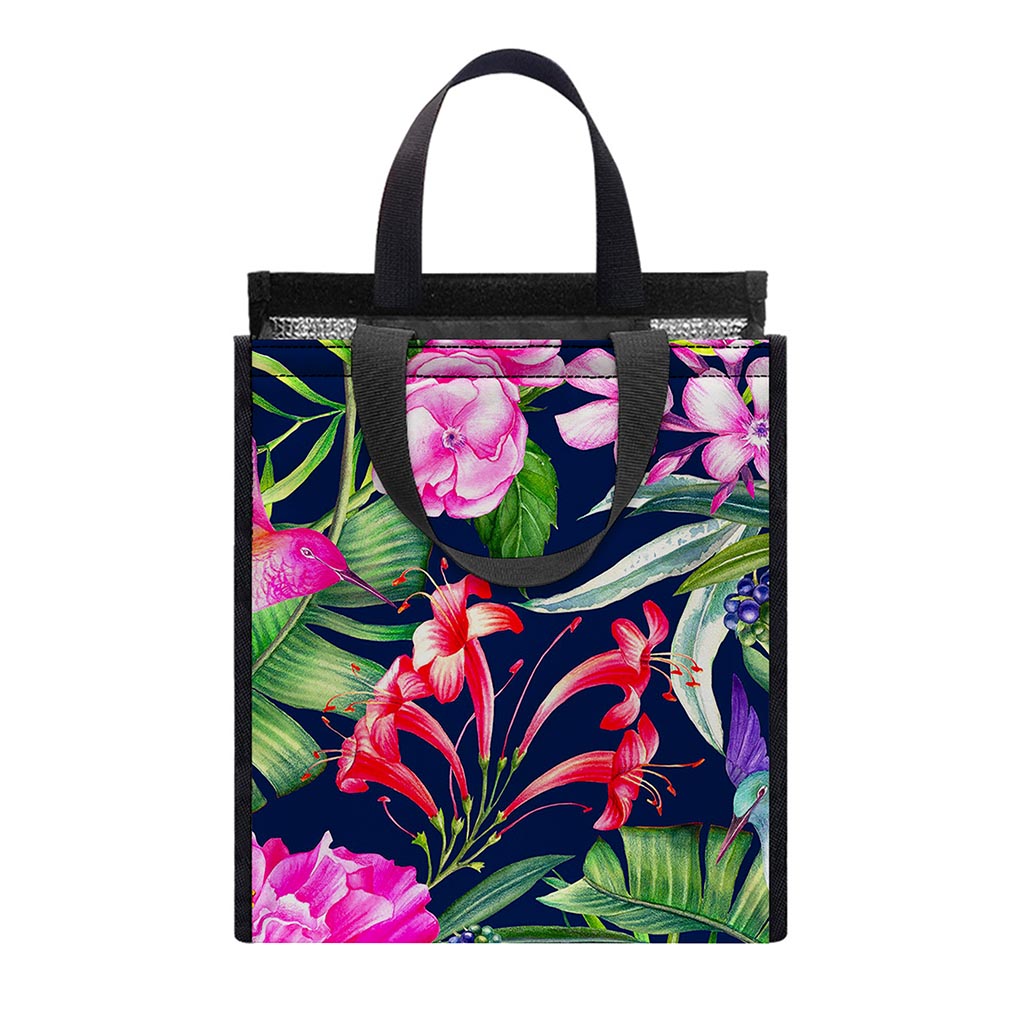 Hawaiian Tropical Birds Pattern Print Insulated Lunch Tote