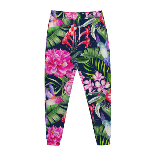 Hawaiian Tropical Birds Pattern Print Jogger Pants
