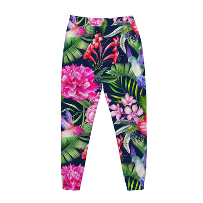 Hawaiian Tropical Birds Pattern Print Jogger Pants