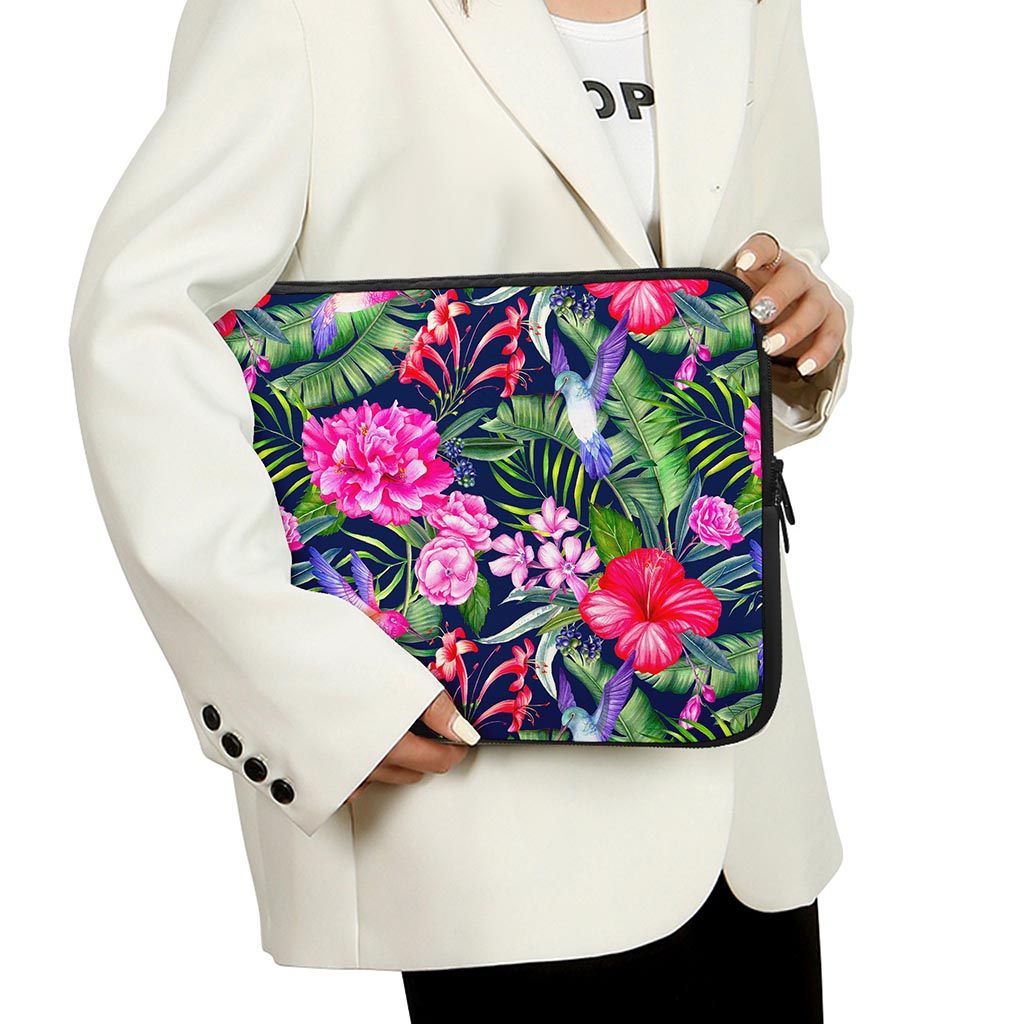 Hawaiian Tropical Birds Pattern Print Laptop Sleeve