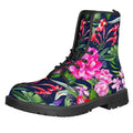Hawaiian Tropical Birds Pattern Print Lace-Up Boots