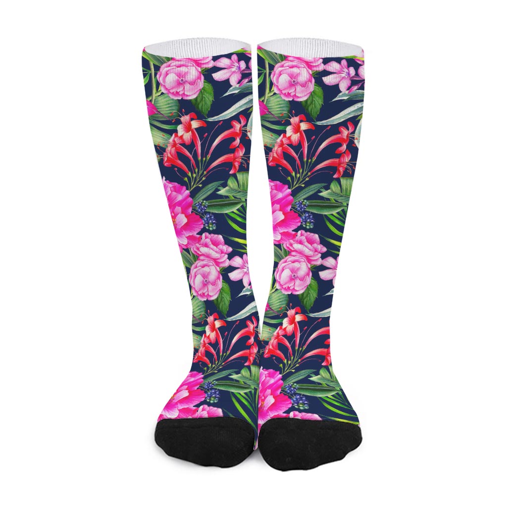 Hawaiian Tropical Birds Pattern Print Long Socks