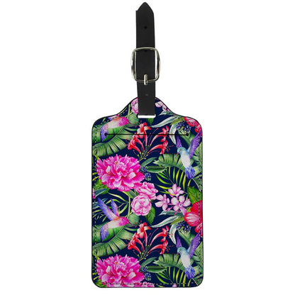Hawaiian Tropical Birds Pattern Print Luggage Tag