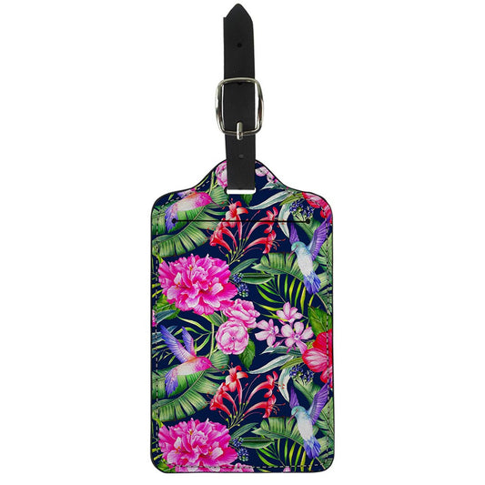 Hawaiian Tropical Birds Pattern Print Luggage Tag