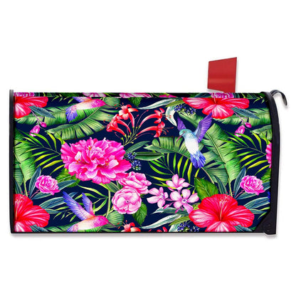 Hawaiian Tropical Birds Pattern Print Mailbox Cover