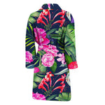 Hawaiian Tropical Birds Pattern Print Men's Bathrobe