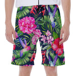 Hawaiian Tropical Birds Pattern Print Men's Beach Shorts