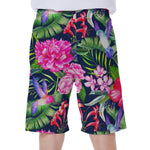 Hawaiian Tropical Birds Pattern Print Men's Beach Shorts