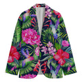 Hawaiian Tropical Birds Pattern Print Men's Cotton Blazer