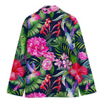 Hawaiian Tropical Birds Pattern Print Men's Cotton Blazer