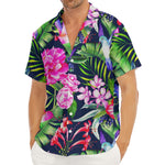 Hawaiian Tropical Birds Pattern Print Men's Deep V-Neck Shirt