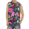 Hawaiian Tropical Birds Pattern Print Men's Fitness Tank Top