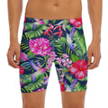Hawaiian Tropical Birds Pattern Print Men's Long Boxer Briefs