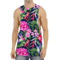 Hawaiian Tropical Birds Pattern Print Men's Muscle Tank Top