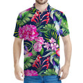 Hawaiian Tropical Birds Pattern Print Men's Polo Shirt