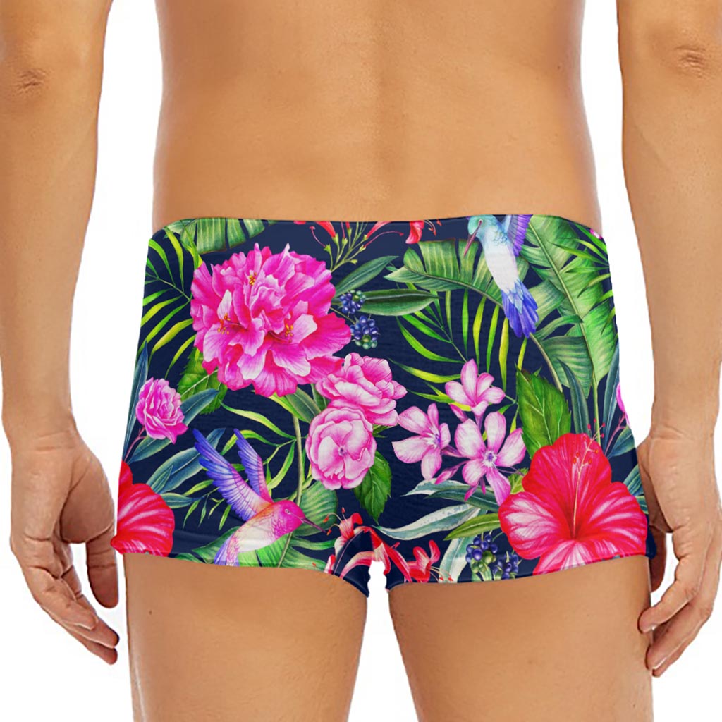 Hawaiian Tropical Birds Pattern Print Men's Short Boxer Briefs