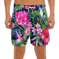 Hawaiian Tropical Birds Pattern Print Men's Split Running Shorts
