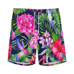 Hawaiian Tropical Birds Pattern Print Men's Sports Shorts