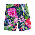 Hawaiian Tropical Birds Pattern Print Men's Sports Shorts