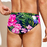 Hawaiian Tropical Birds Pattern Print Men's Swim Briefs