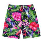 Hawaiian Tropical Birds Pattern Print Men's Swim Trunks