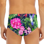Hawaiian Tropical Birds Pattern Print Men's Triangle Swim Briefs