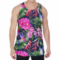 Hawaiian Tropical Birds Pattern Print Men's Velvet Tank Top