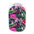 Hawaiian Tropical Birds Pattern Print Mesh Laundry Hamper